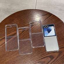 1个极简透明水晶翻盖保护壳，兼容三星Galaxy Z Flip 7/6/5/4/3，防摔保护，透明防黄变手机壳 - 無色 - 查看 5