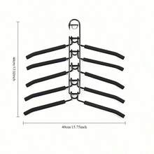 1/2 piezas Percha de ropa plegable multicapa; Organizador de armario con 8 ganchos acolchados de esponja que ahorra espacio; Percha de metal antideslizante resistente diseñada para suéteres, camisas y vestidos, accesorio de almacenamiento esencial para el armario. - Multicolor - Ver 6
