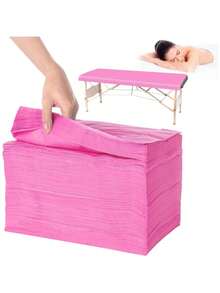 一次性床单 100 片装 31 英寸 x 71 英寸 按摩床单 无纺布 SPA 床罩 透气 适用于按摩美容纹身（粉色） - 玫紅色 - 查看 1