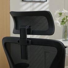 Ergonomic Mesh Office Chair With Adjustable Lumbar Support And Headrest – High-Back Executive Desk Chair For Home/Office - 黑色 - 查看 6