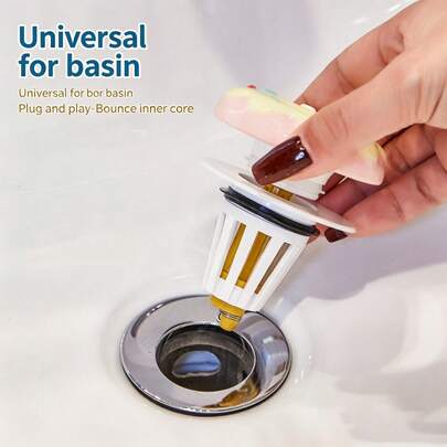 Donut-Shaped Pop-Up Sink Stopper, Universal Bathroom Basin Drain Filter