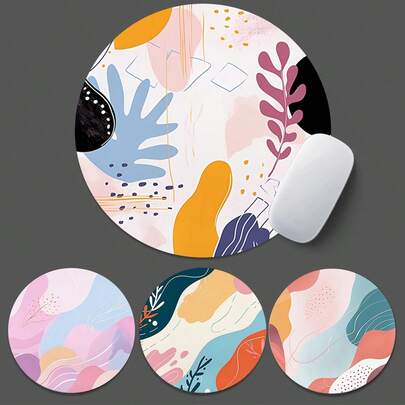 1 Piece Of Fun And Cute Mouse Pad, Circular Mouse Pad For Office Desk, Small Mini Travel Mouse Pad With Anti Slip Rubber Base, Laptop Office Rubber Mouse Pad Suitable For Girls And Boys, Suitable For Office, Home, Study And Gaming, 20 * 20 * 0.2cm