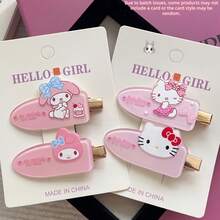 SANRIO 2 chiếc phụ kiện và kẹp tóc hoạt hình Hello Kitty mới, quà tặng Ngày Valentine cho bé gái. Nhiều nhân vật hoạt hình khác nhau, phụ kiện tóc hoạt hình Kuromi Nhật Bản, kẹp tóc bên hông, phụ kiện tóc cho Giáng sinh, tiệc cưới, họa tiết hoạt hình Hello Kitty. Những sản phẩm này cũng thuộc bộ sưu tập phụ kiện tóc dành cho nữ. - kẹp tóc - Xem 6