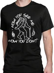 Now You See Me Now You Don't Bigfoot Funny Sarcastic Adult Humor - Black - View 2
