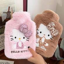 SANRIO 1个三丽鸥Hello Kitty豹纹热水袋，加厚内衬，容量1000毫升，可暖手暖脚，美观大方，冬季必备，节日礼物 - 彩色 - 查看 5