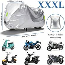 Motorcycle Cover, UV-Resistant And Dust-Proof Heavy-Duty Motorcycle Cover With A Lock Hole-The Ideal Choice For Outdoor Motorcycle/Bicycle Storage. 190T Universal - A - View 6