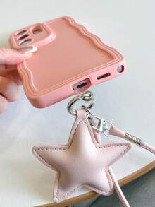 1个ins风可爱粉色波浪边手机壳，带星星挂绳，防震、防滑、防刮，兼容三星S20/21/22/23/24/25/26系列及A56 5G/11/14/15/16，国际版，非本地版，生日/节日礼物，母亲节完美礼物 - 粉色 - 查看 5