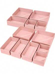 Multi-Piece Storage Box - Foldable Underwear Storage Box, Clothing Storage Box Set, Zipper Bottom Cardboard Storage Box, Solid Color Simple Storage Box, Suitable For Living Room Remote Controls, Bedroom Underwear, Bathroom Sundries, Home Decoration, Bedroom Decoration, Simple And Stylish Storage Boxes In Various Sizes, Can Store Different Items - Dark Grey - View 10