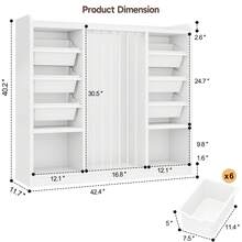 ONBRILL 3-In-1 Toy Storage Organizer With 6 Removable Bins, Kids Stuffed Animal Storage, Toy Box Cabinet With 2 Open Cubbies, Book Shelf For Kids Room Playroom Bedroom, White - White - View 6
