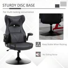 Video Game Chair With Lumbar Support Racing Style Home Office Chair Computer Chair With Swivel Base Flip-Up Armrest And Headrest Black - Black - View 6