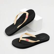 Chanclas para hombres, de alta gama, antideslizantes, resistentes a los olores, duraderas, sandalias tipo chancla casuales, con suela de goma gruesa para exteriores y playa - Negro - Ver 1