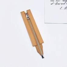 1pc Handbag Hardware Double-Sided PU Leather Woven Zipper Tape, 35cm/13.78in Length Handmade Sewing Zipper - Multicolor - View 16