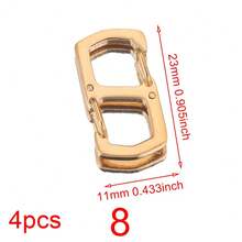 4 piezas de ganchos de langosta de acero inoxidable 304 dorados y plateados, ganchos de resorte de varios estilos para hacer joyas DIY, adecuados para pulseras y collares - hebilla de resorte - Ver 9