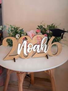 2026 Graduation Wooden Name Plate - Customized High School Graduation Decor With Graduation Cap Design, Rustic Style Home & Party Decoration, 12-14 Inches Tall, Graduation Party Decor - Multicolor - View 7