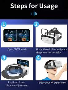 Gafas de Realidad Virtual VR Auriculares 3D Gafas VR Adecuadas para TV, Películas y Videojuegos, Compatibles con Smartphones iOS y Android de 4.7-7.2 Pulgadas - Blanco - Multicolor - Ver 9