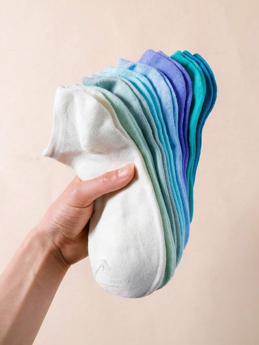 1/3/5/7/10/15 Pairs Random Women Comfortable Breathable Candy Color Ankle Socks - Multicolor - View 1