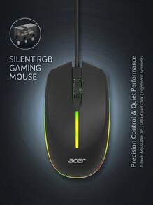 Acer USB Wired Mouse, Ergonomic Design For Business & Office, Optical, Suitable For Men & Women, Dual Use For Gaming & Office, Model: OMW020 - View 8