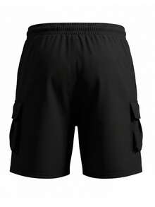 Quần short cargo cạp chun, rộng rãi và thoáng khí. - màu đen - Xem 3