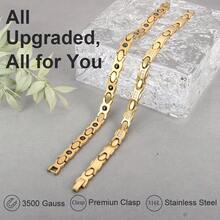 1 Piece Of Magnetic Bracelet For Men And Women, Stainless Steel Magnetic Bracelet With Size Tool, Magnet Jewelry Gift - Golden - View 7