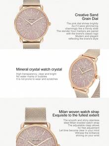 Coach Elliot Series Women's Quartz Watch, Rose Gold Tone Case Rose Gold Milanese Strap Sand Texture Dial - Rose Gold - View 5