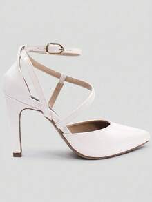 Women Heeled Sandals - Barniz Blanco - Ver 2