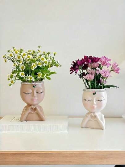 1 chậu trồng cây hình mặt người, thiết kế mắt và tay nhắm dễ thương, chậu trồng cây mọng nước, thích hợp để bàn làm việc, bệ cửa sổ, ban công, sân vườn, trang trí văn phòng, bình hoa nghệ thuật hiện đại phong cách Bohemian, món quà tuyệt vời cho người yêu cây và tân gia.