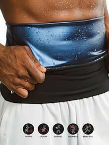 1PC 2026 New Summer Waist Trainer Belt For Men, Sweat Enhancing Waist Trimmer, Fat Burning Sweat Belt, Sauna Effect Waist Shaper, Sweat Resistant PU Belt For Outdoor Running, Cycling & Fitness Workout - Multicolor - View 17