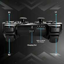 PS3 Game Controller - Wireless PC Controller - Dual Vibration, Bluetooth Connectivity, Rechargeable, PS3 Remote - White - View 4