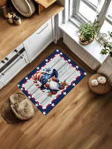 1pc Red White Blue Star Stripe & Cute Energy Pattern Doormat, Living Room Rug, Bedroom Small Rug, Kitchen Rug, Bathroom Mat, Striped Rug, Suitable For Living Room, Dining Room, Kitchen, Sink Area, Indoor Entrance Decor, Perfect For Parties, Holidays, Gatherings, Gifts, Dinner Parties, Rug, Doormat, Kitchen Mat, Area Rug, Kitchen Supplies, Kitchen Decor, Kitchen Pad, Kitchen Floor Mat, Kitchen Set, Foam Mat - Elf Mat - View 8