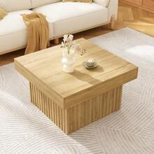 Elegant Coffee Table With PB Tischplatte And MDF Basis – Modern Design, Robust And Durable, Ideal For Wohnzimmer, Esszimmer And Office – 79x79x46 Cm - Natural - View 4