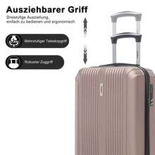 YONSLY Suitcase 20/24/28 Inches With Combination Lock Double Maintenance Zipper 360° Wheels Mesh Pocket Multi‑Stage Telescopic Handle For Vacation - 玫瑰金 - 查看 4