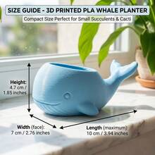 Cute Whale Succulent Planter Pot, Mini Animal Flower Pot For Small Plants, Cactus, Air Plants, Desktop Nursery Coastal Home Decor - A - View 9