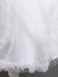 Girls Sequin Short Sleeve Tulle Princess Dress, Cute Girl Party Dress For Wedding, Birthday, Banquet, Runway, Piano Recital, Evening Gown - White - View 8
