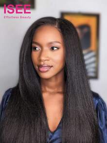 ISEE Peluca frontal de encaje de alta definición HAIR Wear Go 6x4, con cabello humano de 180% de densidad, de 8 a 30 pulgadas de cierre de encaje, color natural, línea de cabello natural, adecuada para uso diario de mujeres - SNatural - Ver 2