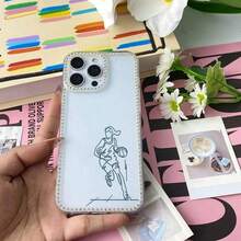 キラキラ プリント クリア ラインストーン スマホケース レディース 17pro Max/17pro/17/11/12/13/14/15/15Pro/15PluS/15Pro Max/16/16Pro/16PluS/16Pro Max対応 透明ハードケース 耐衝撃 傷防止 日常使い - 透明 - チェックする 2