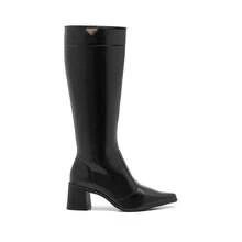 Stessy Shoes Women's Riding Boot, Country Style, High Shaft, Over-The-Knee, Pointed Toe, Low Chunky Heel, Comfortable, Plain, Elegant, Fashionable. - 黑色 - 查看 3