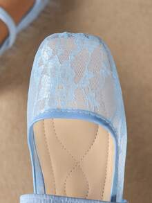 Syal Wanita Bermotif Baru, Serbaguna untuk Jalanan, Pantai, dan Sepatu Slip-On Kasual dengan Tali Gesper - Baby Blue - View 6