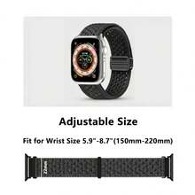 1 Dây đeo nylon co giãn tương thích với đồng hồ dòng 10 9 8 7 6 5 4 3 2 1, Dây đeo bện thoáng khí có thể điều chỉnh cho nam và nữ - Nhiều màu - Xem 4
