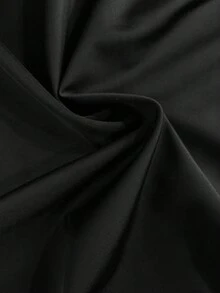 2件套甜美性感纯色系带细肩带比基尼泳衣，沙滩度假风黑色夏季 - 黑色 - 查看 8