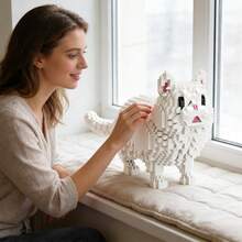 1651片迷你积木游戏，适合成人玩耍减压，趣味成人游戏套装，创意宠物模型拼装拼图，完美生日礼物，1套黑猫积木模型（含贴纸） - 彩色 - 查看 15