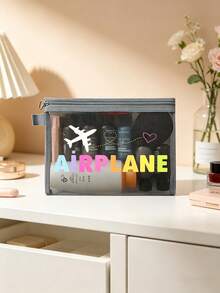 Women's Airplane Travel Makeup Bag, Aviation Cosmetic Organizer Pouch With Zipper, Lightweight Toiletry Storage Bag, Travel Gift - Multicolor - View 10