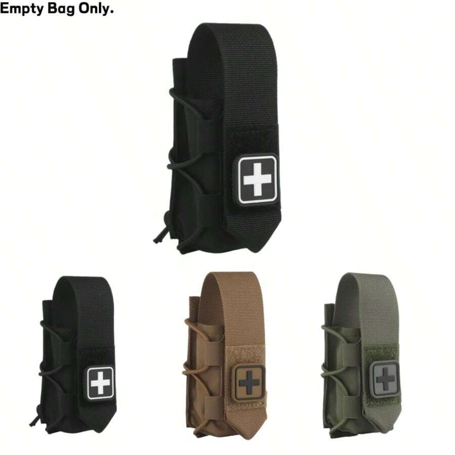 1PC Quick-Release Pouch For Windlass Pressure Bands, MOLLE-Compatible First-Aid Organizer With Pull-Tab & Elastic Top, Fits Utility Vests, Belts, Backpacks For Outdoor & Emergency Preparedness - Multicolor - View 1