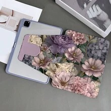 1pc Purple & Pink Floral 360° Rotating Flat Tablet Protective Case With Auto Wake/Sleep, 3-Fold Stand, Pen Slot, Compatible With IPad, Galaxy Tab & Pad, Tablet, Pad - Multicolor - View 9