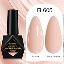 FOUR LILY 1瓶10ml裸粉色馬卡龍風凝膠指甲油，無HEMA TPO長效浸泡式UV凝膠指甲油，適合夏季美甲，長效持久、無鉛DIY美甲裝飾設計，美甲沙龍與居家美甲護理用品 - 粉色 - 查看 3