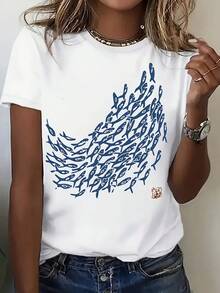 Women T-Shirts - [White] - View 2