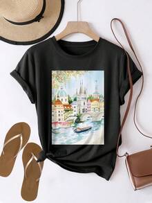 Women T-Shirts - [White] - View 8