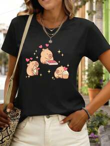 Women T-Shirts - Black - View 1