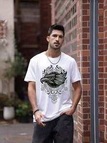 playeras de hombre Manga corta 100% algodón puro 200 gramos de peso ropa de hombre Sudaderas deportivas al aire libre de moda casual gym regalos para hombre día  padre Playa Ligero y transpirable  Estampado popular Calle de la moda - Blanco - Ver 2