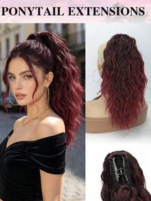 Ponytail Extension,18inch Curly Pony Tail Clip In Claw Hair Extensions Fluffy Natural Looking Synthetic Hairpiece For Music Festival Party And Daily - Multicolor - View 16