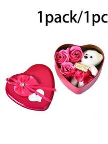 1 pezzo Set regalo in scatola di latta a forma di cuore romantico - Il regalo romantico perfetto per il tuo amato, adatto per anniversari, compleanni, festa della mamma, proposte di matrimonio e sorprese per le vacanze. Include 3 rose artificiali realistiche, un pezzo decorativo e un cartellino inciso con "Ti amo". - multicolore - Visualizzare 9